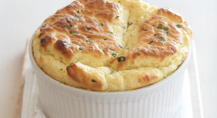 Суфле с брокколи и козьим сыром