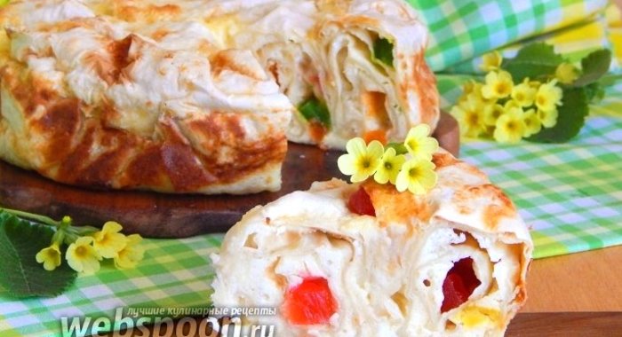 Творожная запеканка с цукатами в лаваше