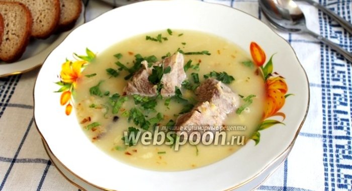 Гороховый суп-пюре с бараниной