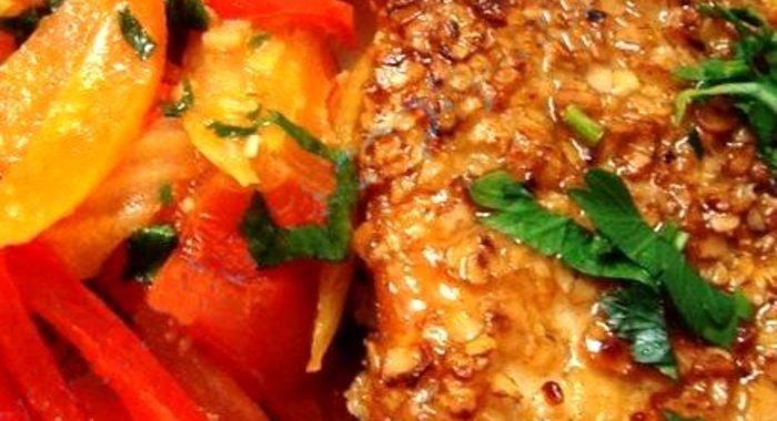 Стейк из индейки с гарниром из овощей