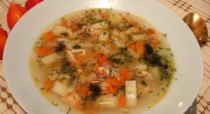 Уха из головы семги