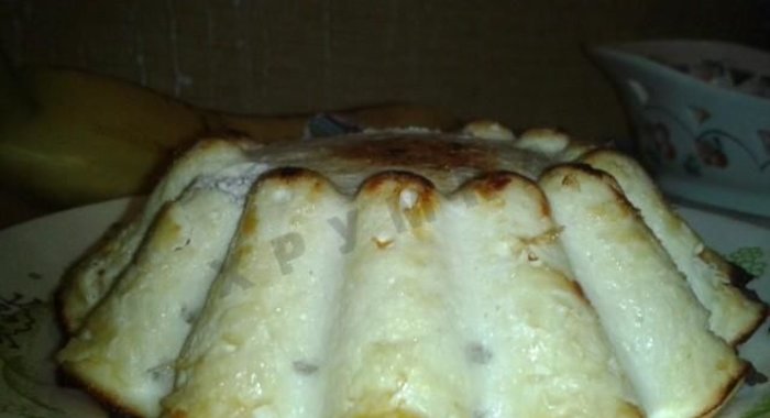 Диетическая творожная запеканка с бананом