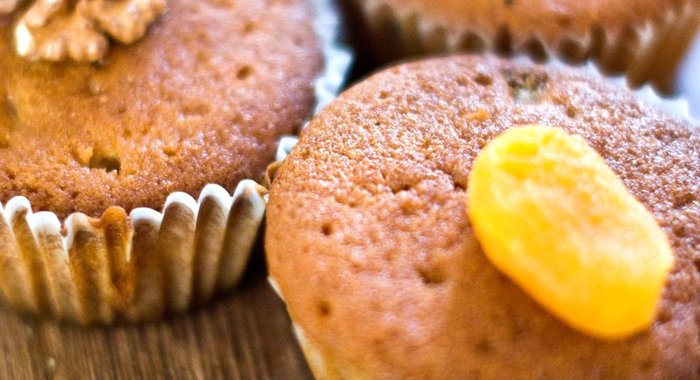 Кексы с курагой, изюмом и грецкими орехами