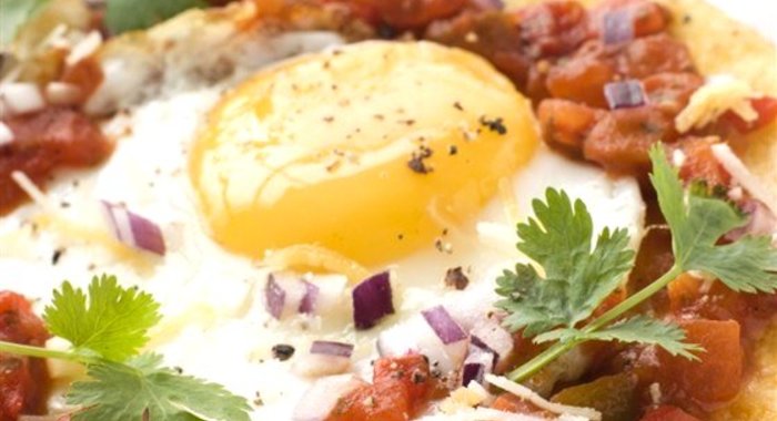 Яичница-глазунья с гарниром