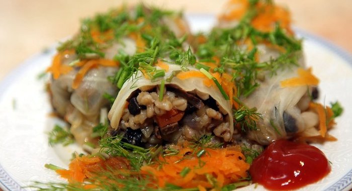 Голубцы вегетарианские с грибами