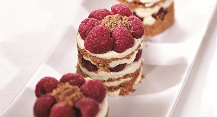 Пирожные с малиной