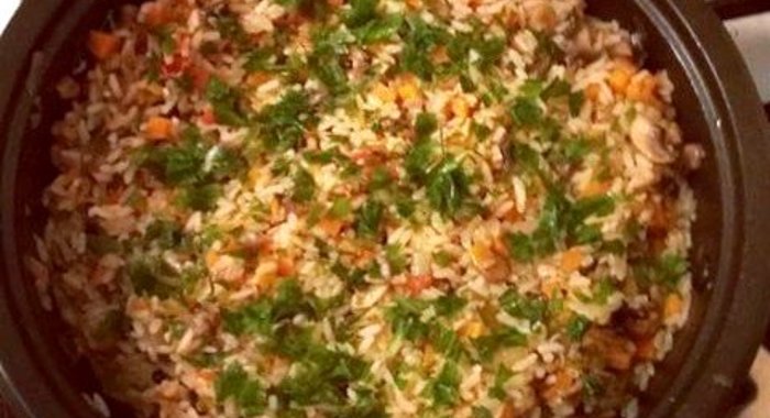 Грибное ризотто с овощами