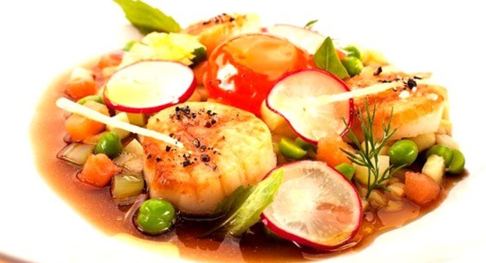 Окрошка с гребешками