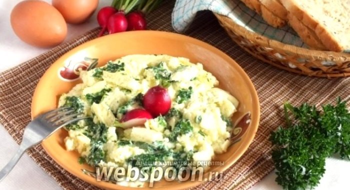 Омлет с зеленью в микроволновке