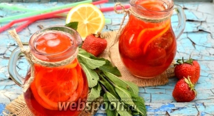 Домашний клубничный лимонад с мятой