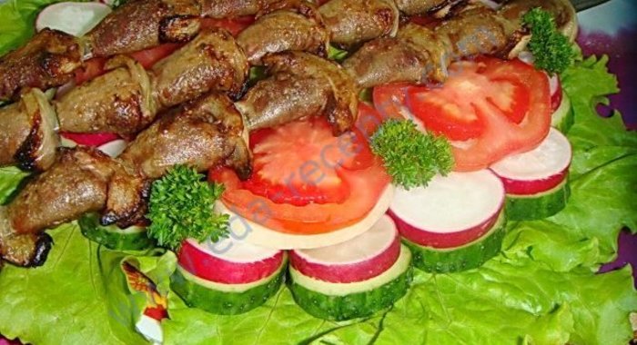 Шашлык из куриных сердечек