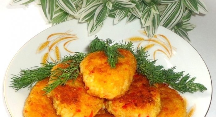 Постные котлеты из пшена с овощами