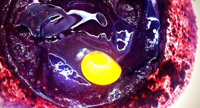 Оладьи из черники на кефире