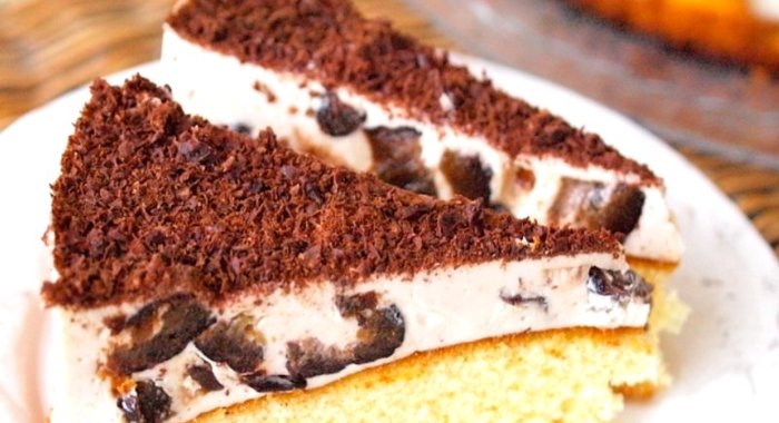 Сметанный торт с черносливом