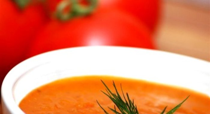 Суп-пюре из помидоров с рисом