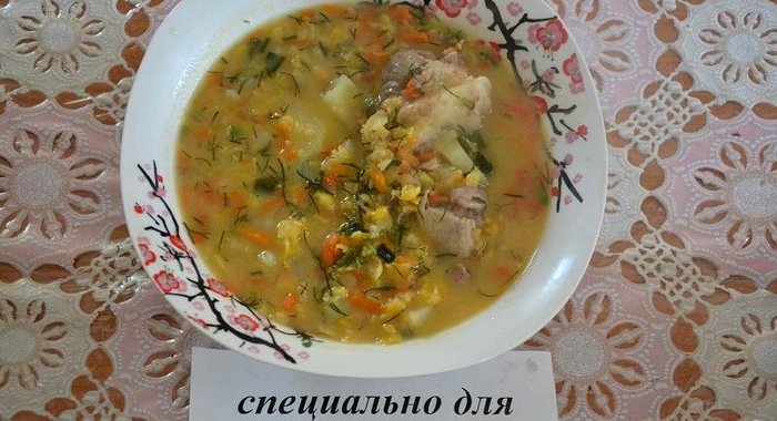 Быстрый гороховый суп со свининой