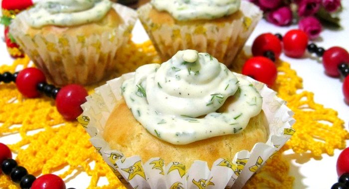 Капкейк сырный с сырно-сметанным кремом