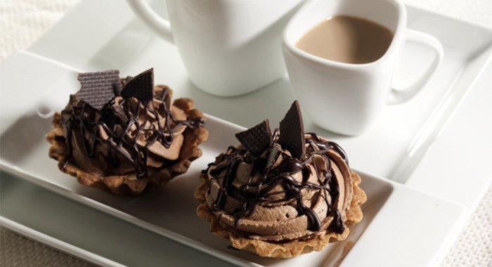 Бананово-кофейный мусс в корзиночках