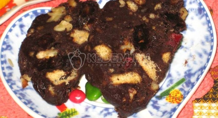 Торт шоколадная колбаска