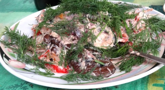 Овощи на гриле аль тонно