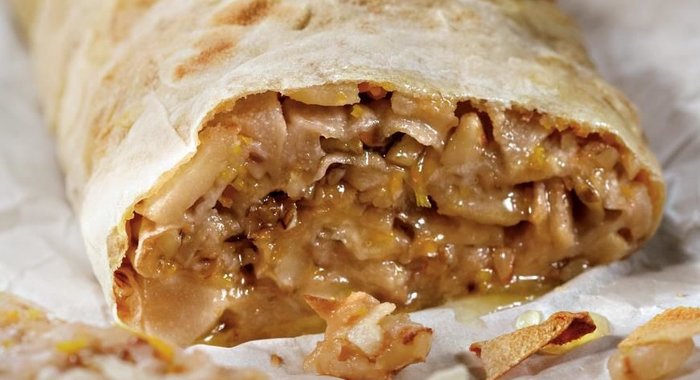 Быстрый штрудель из тонкого лаваша с грушей