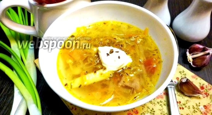 Щи из свежей капусты с бараниной