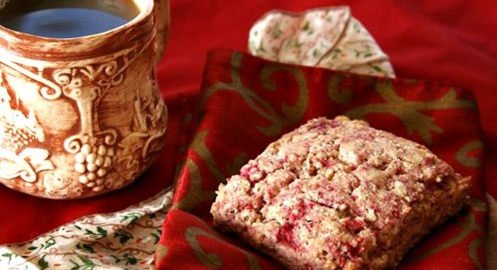 Сливочные лепешки с малиной