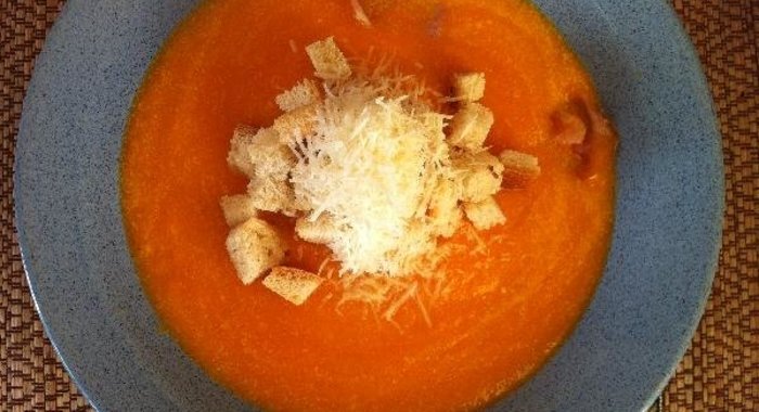 Тыквенный суп-пюре с беконом