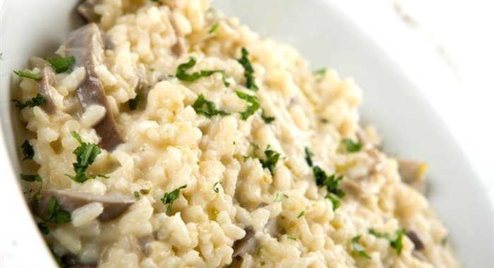 Ризотто с белыми грибами и петрушкой