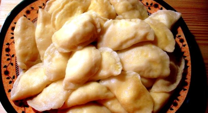 Вареники с солёным творогом