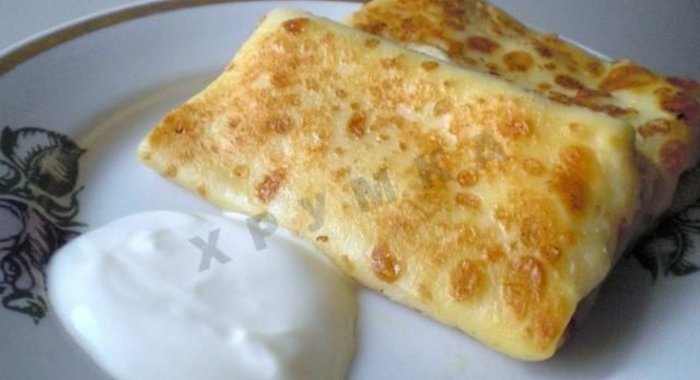 Блинчики с курицей и сыром