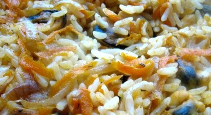 Плов в духовке в казане