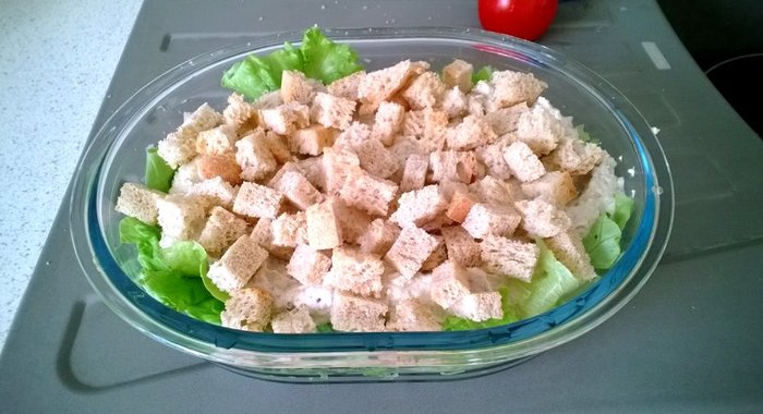 Салат «Цезарь» с тофу