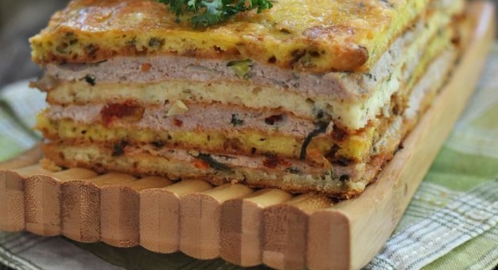 Сырный пирог с курицей