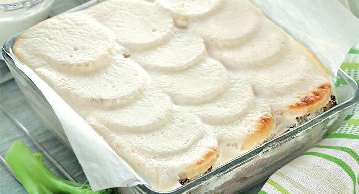 Мусс из лосося с картофелем и брокколи