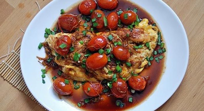 Китайская яичница с помидорами