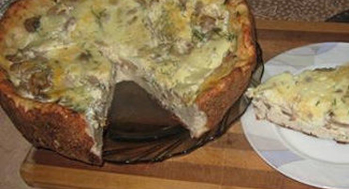 Пицца а-ля Кур или грибное лукошко