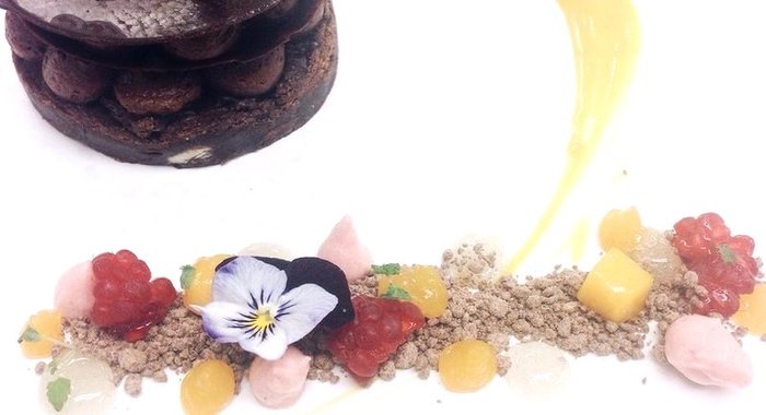 Хрустящие брауни с шоколадным муссом