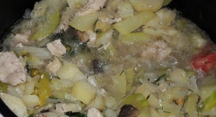 Рагу с грибами в мультиварке