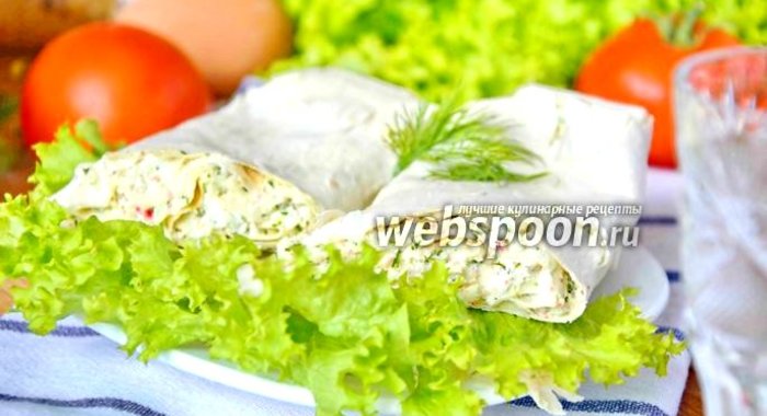 Лаваш с творожно-крабовой начинкой