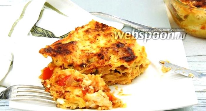 Лазанья с рыбой и сладким перцем