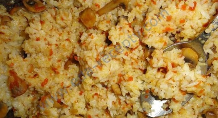 Вегетарианский постный плов с грибами