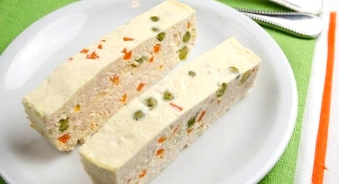 Куриное суфле с овощами на пару