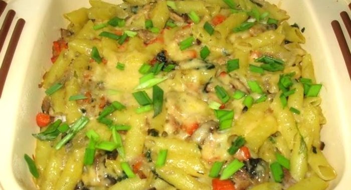 Запеканка с мясом и макаронами