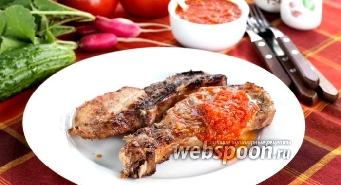 Стейк на мангале маринованный в томате