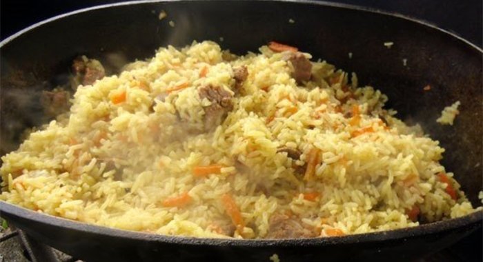 Плов из баранины в казане