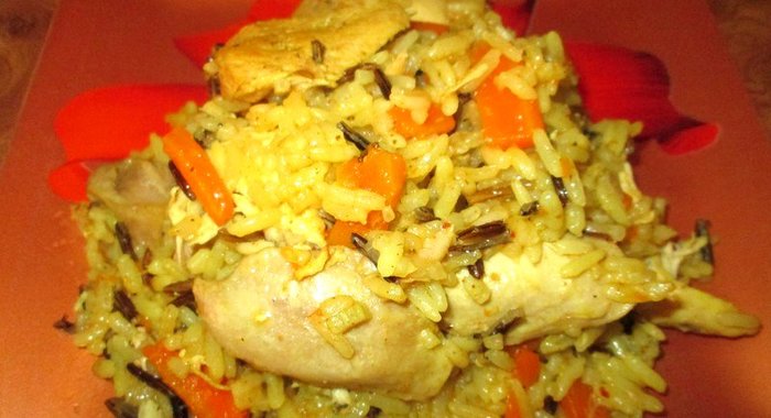 Плов с индейкой и диким рисом