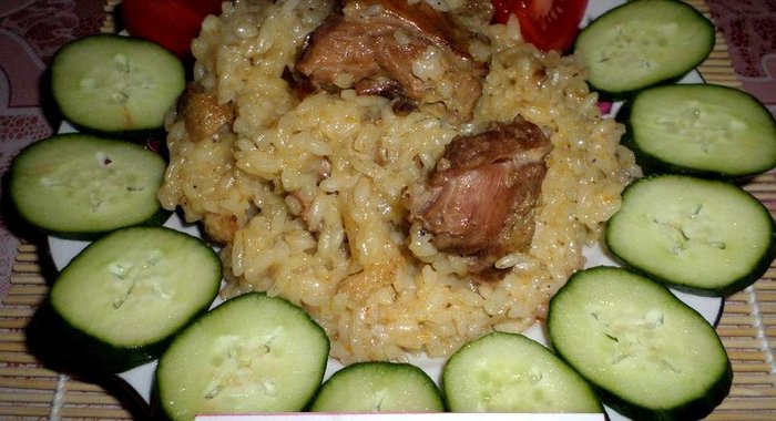 Плов из молодой уточки