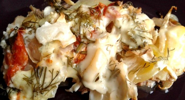 Запеканка с фаршем и капустой