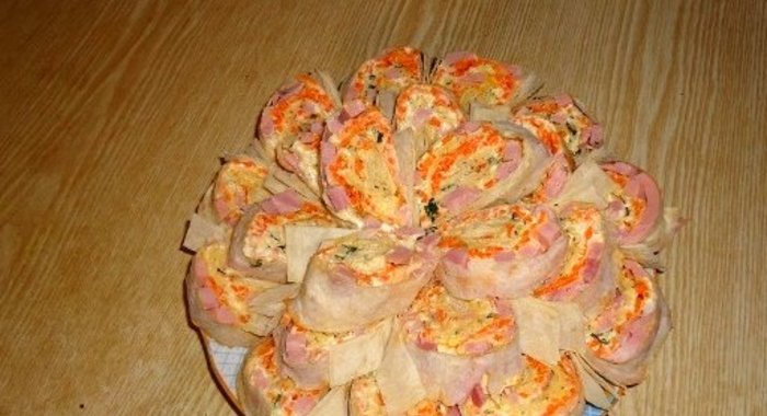 Лаваш с морковью по-корейски